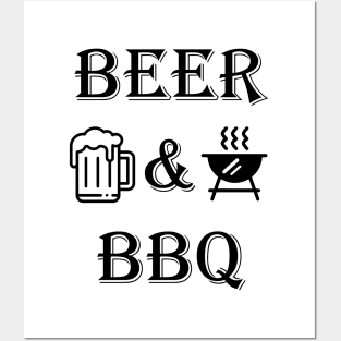 Beer and BBQ T-Shirt Alcohol Party July 4th Posters and Art